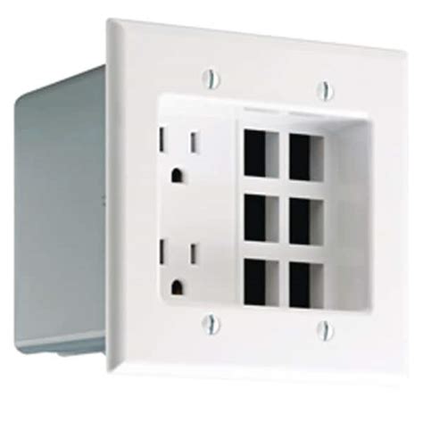 recessed electrical outlet box|2 gang recessed receptacle outlet.